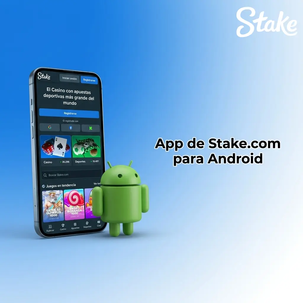 App de Stake.com para Android con acceso a casino y apuestas deportivas, compatible con dispositivos Android 5.0 o superior