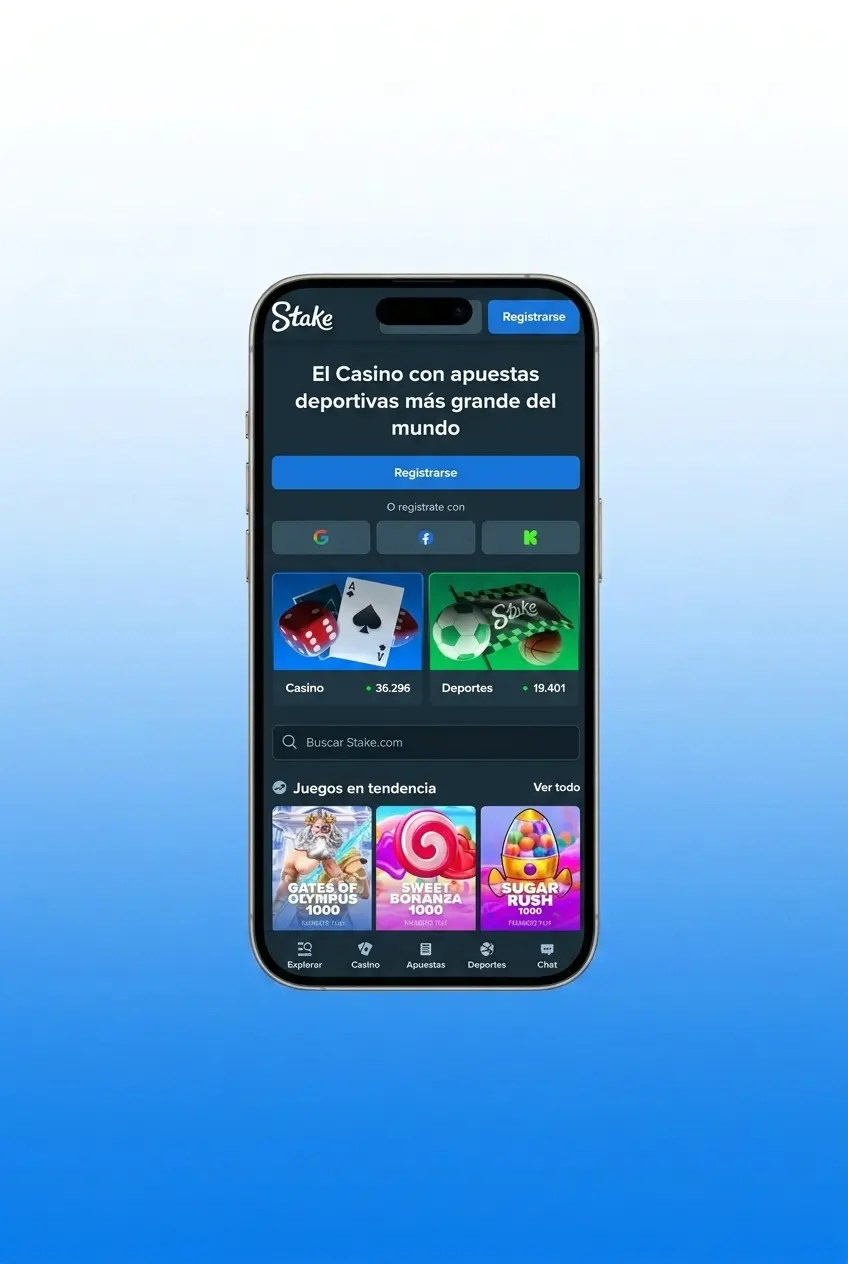 Interfaz de la app de Stake.com mostrando mercados de apuestas MMA en dispositivo móvil Android e iOS