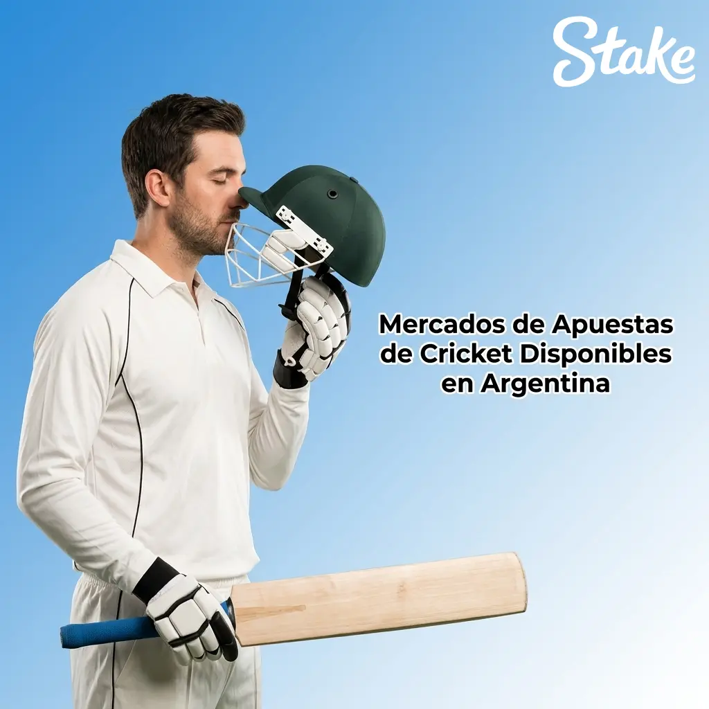 Mercados de apuestas de cricket en Stake.com Argentina: Test, ODI y T20 con opciones de runs, wickets y más